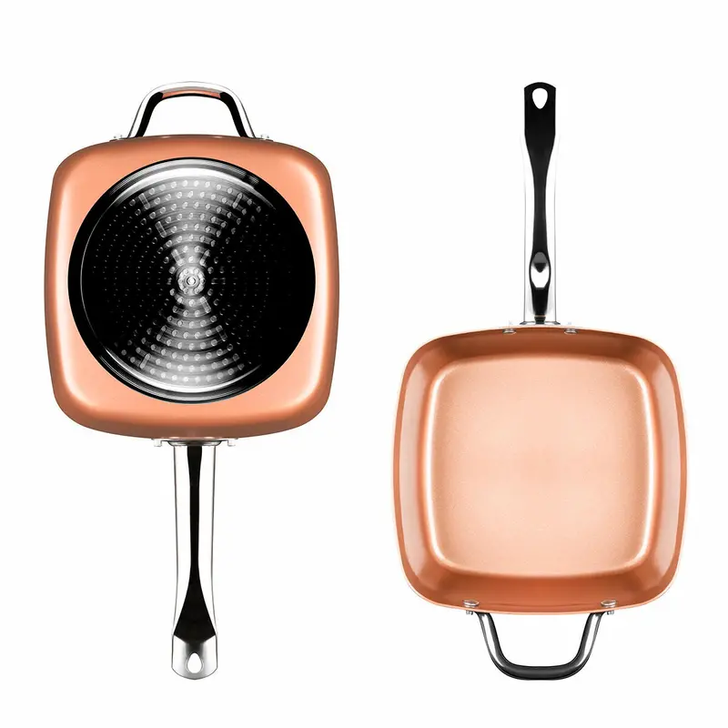 All-Purpose Copper Pan Set 5 In 1 Coppans Innovagoods Ig117346 Silver Metal Aluminium 5 Pieces Ø 24 Cm (Refurbished A) 1