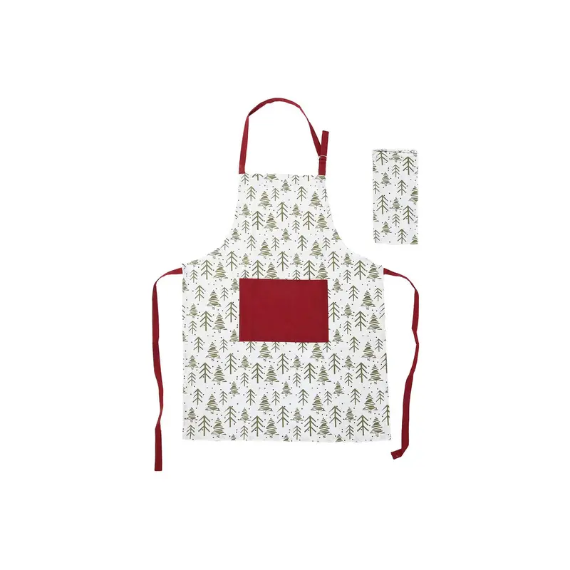Apron Home Esprit White Red Green Beige 60 X 0,2 X 80 Cm (2 Units) 1