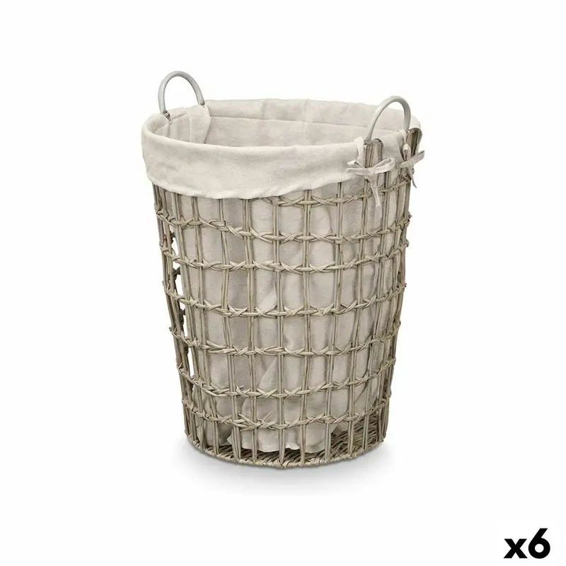 Basket Kipit Grey Polyester Cloth Polypropylene Iron Plastic 50 % Cotton (6 Units) 1