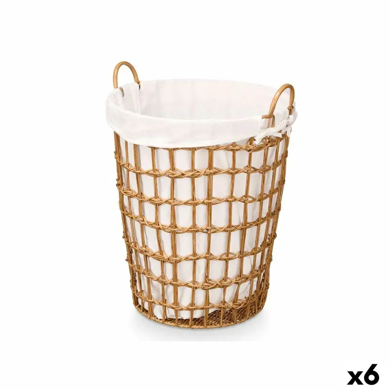 Basket Kipit Natural Polyester Cloth Polypropylene Iron Plastic 50 % Cotton (6 Units) 1