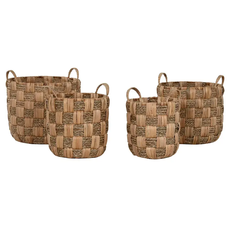 Basket Set Home Esprit Natural Metal Water Hyacinth (4 Pieces) 1