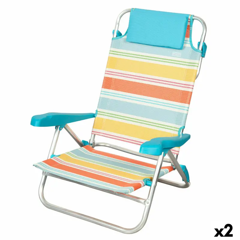 Beach Chair Aktive Multicolour 48 X 90 X 60 Cm (2 Units) 1