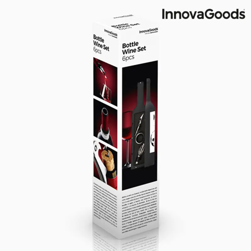 Bottle Wine Set Innovagoods Black Metal Stainless Steel (Refurbished B) 1
