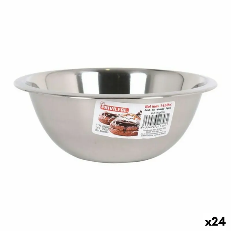 Bowl Privilege Quttin 1450 Ml Stainless Steel Metal (24 Units) 1