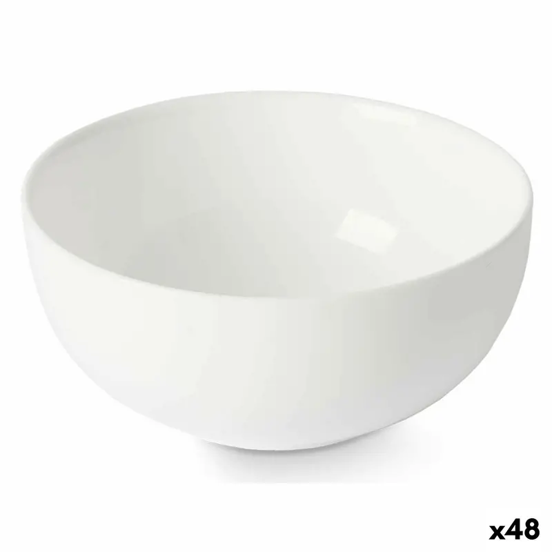 Bowl Vivalto White Opaline Glass 13 X 6 X 13 Cm (48 Units) 1