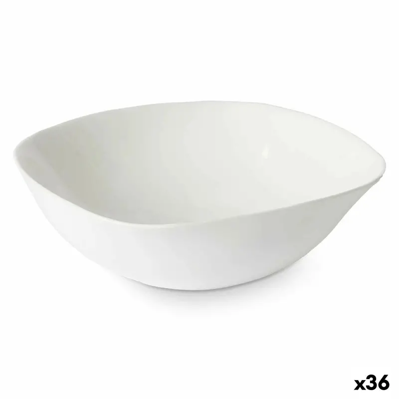 Bowl Vivalto White Opaline Glass Squared 17,5 X 6 X 17,5 Cm (36 Units) 1