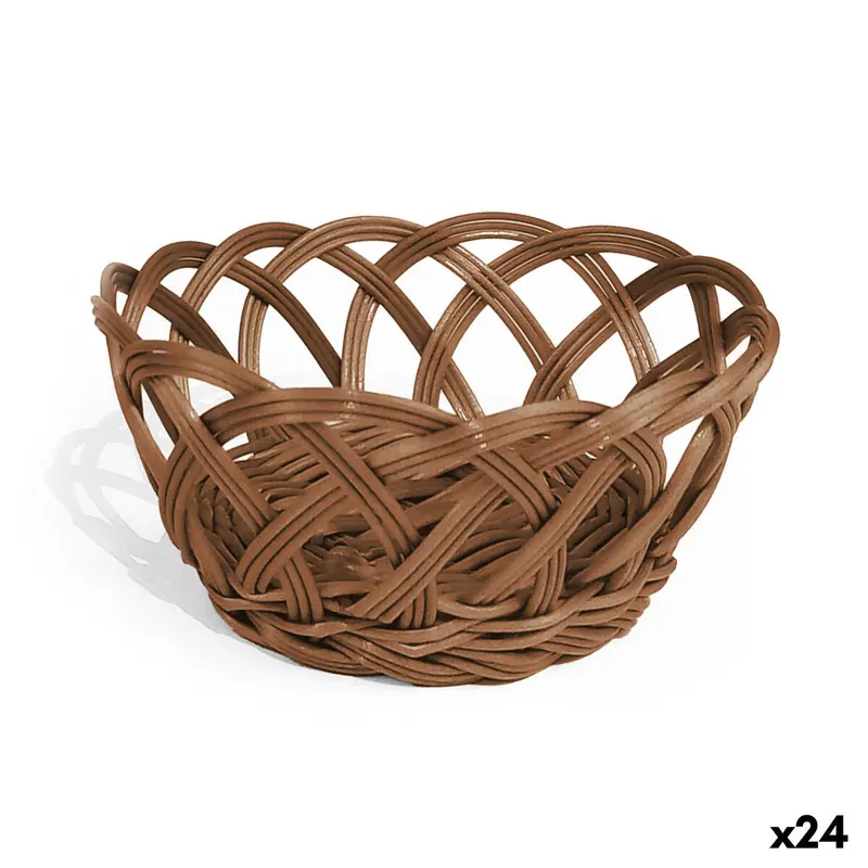 Bread Basket My Bar Rattan Polypropylene Circular 24 X 8 Cm (24 Units) 1
