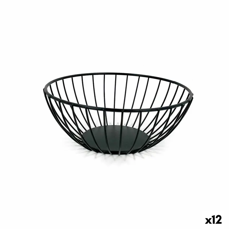 Breadbasket My Bar Black Metal Circular 20 X 8 Cm (12 Units) 1