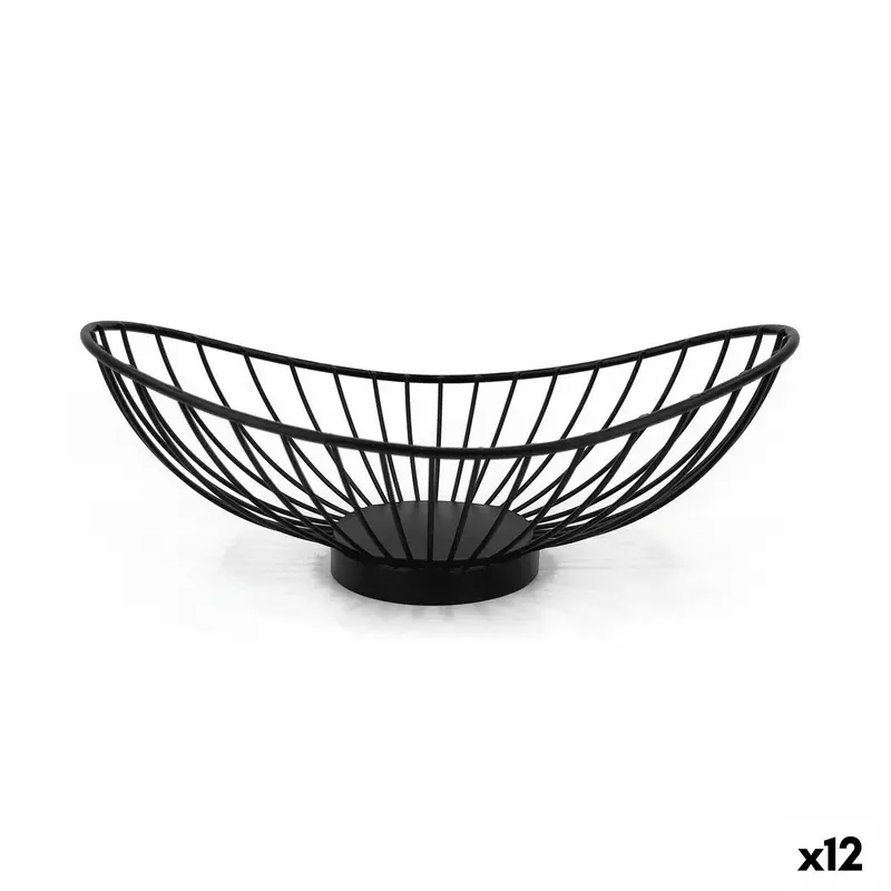Breadbasket My Bar Black Metal Oval 25 X 13,5 X 9 Cm (12 Units) 1