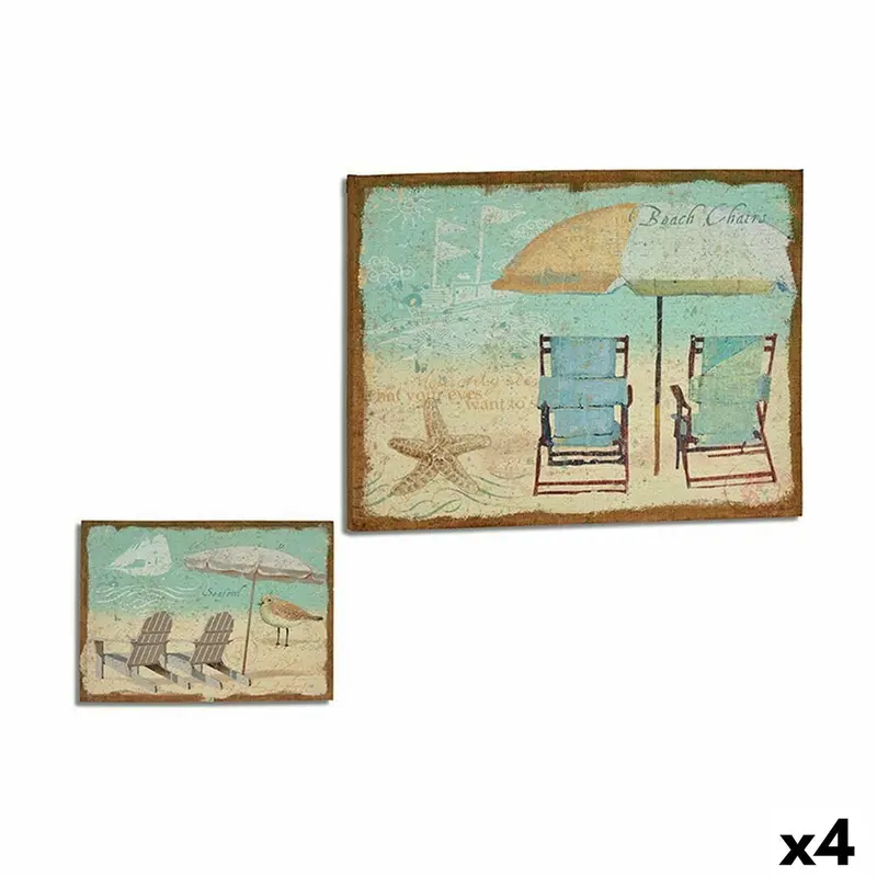 Canvas Gift Decor Beach 70 X 3 X 50 Cm (4 Units) 1