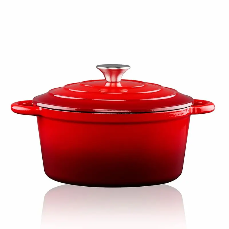 Casserole Alpina Red Cast Iron 3,8 L Ø 24 X 11,8 Cm 1