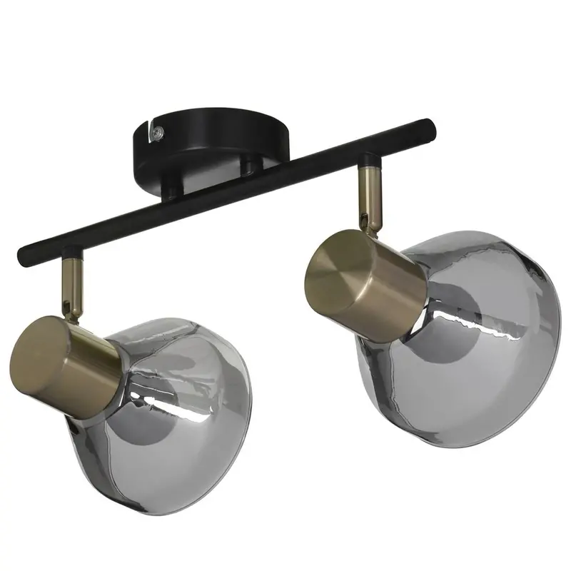Ceiling Light Activejet Aje-Lisa 2P Black Golden Metal 40 W 1