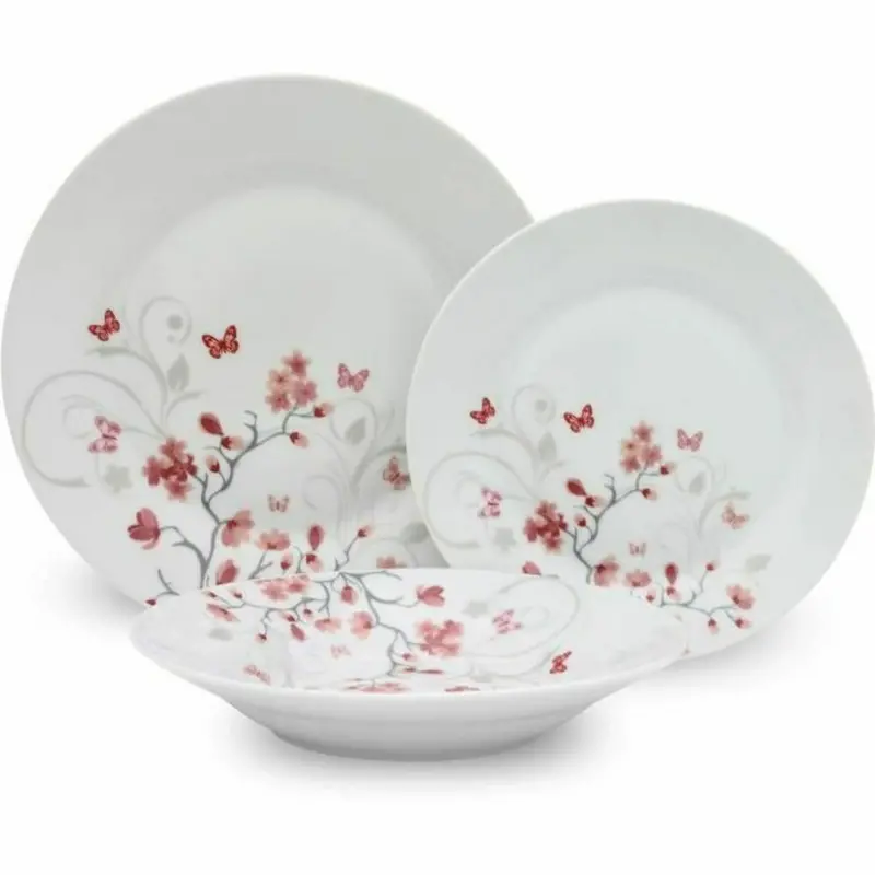 China Tableware White Butterflies 18 Pieces 1