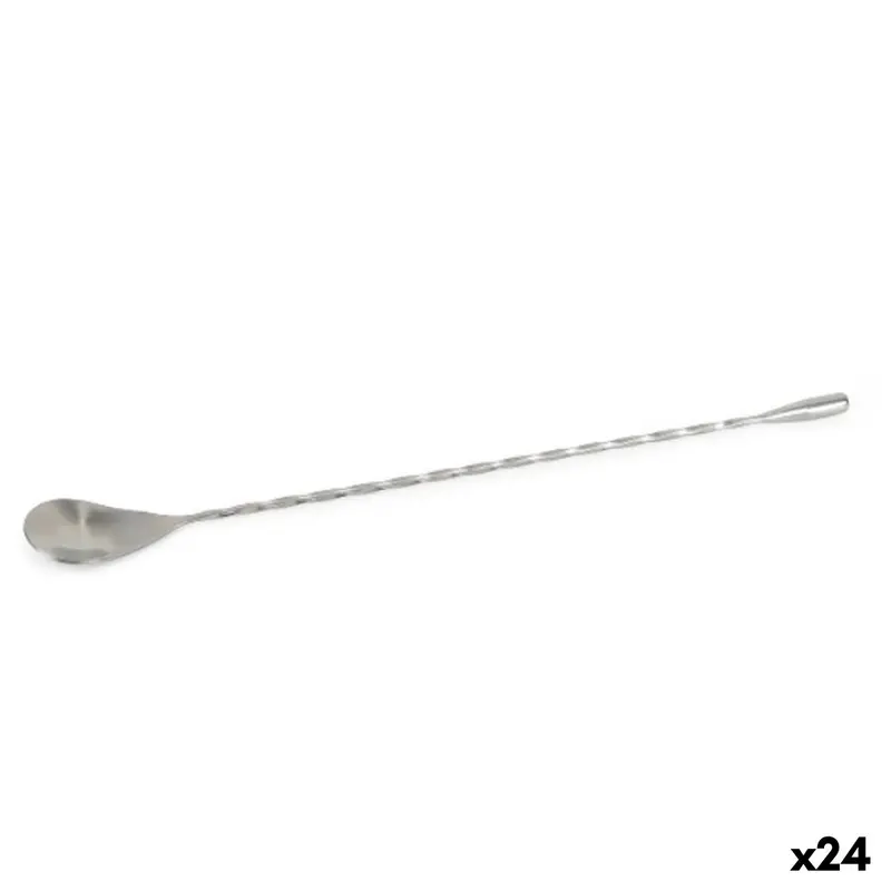 Cocktail Spoon My Bar Silver Stainless Steel 30 X 2,8 Cm 24 Units 1
