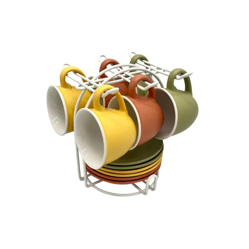 Coffee Set Home Esprit Multicolour Porcelain Modern 100 Ml 6 Pieces 1
