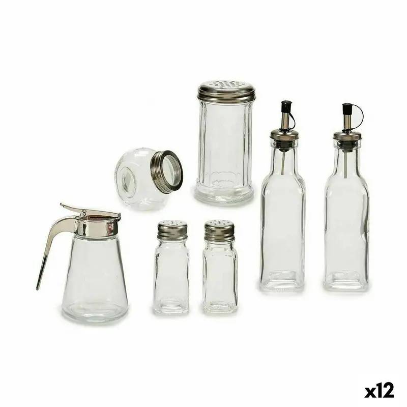 Condiment Container Set Silver Metal (12 Units) 1