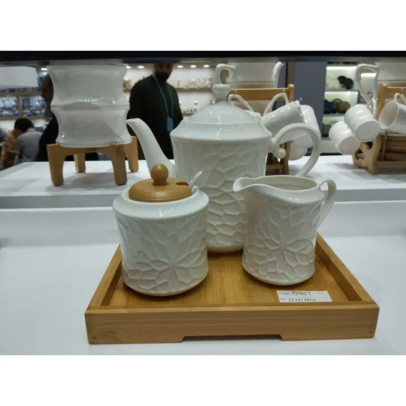 Cruet Home Esprit White Bamboo Porcelain 1