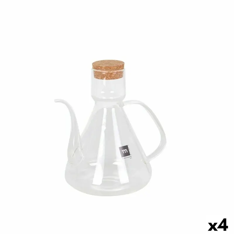 Cruet La Mediterránea Bell Transparent Silicone Borosilicate Glass 1 L (4 Units) 1