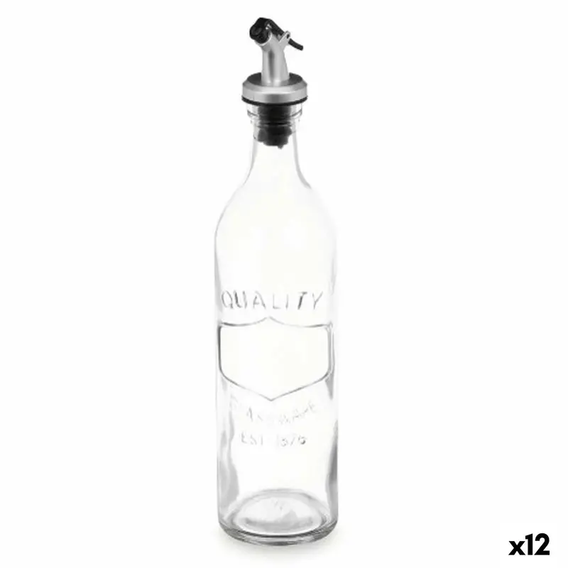 Cruet Vivalto Transparent Glass Silicone Polypropylene 500 Ml (12 Units) 1