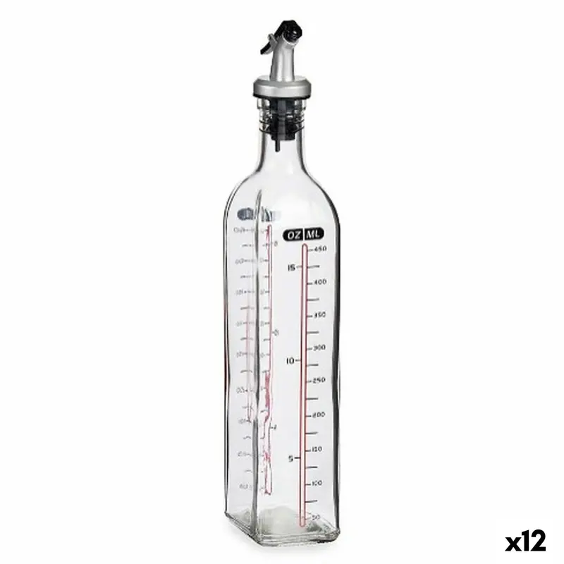 Cruet Vivalto Transparent Glass Silicone Polypropylene 500 Ml (12 Units) 1