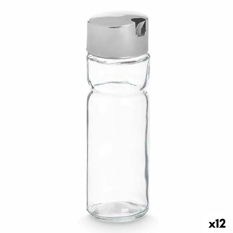 Cruet Vivalto Transparent Silver Metal Crystal Plastic 180 Ml 4,6 X 15,7 X 4,6 Cm (12 Units) 1