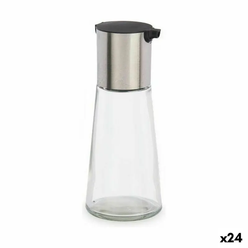Cruet Vivalto Transparent Silver Metal Glass Aluminium Polypropylene 230 Ml 7 X 17 X 7 Cm (24 Units) 1