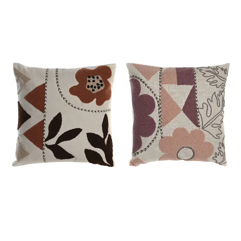 Cushion Dkd Home Decor White Pink 45 X 15 X 45 Cm (2 Units) 1