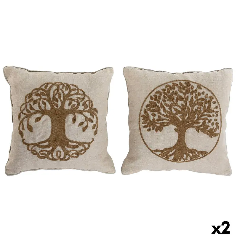Cushion Home Esprit White Natural Tree Romantic 45 X 15 X 45 Cm (2 Units) 1
