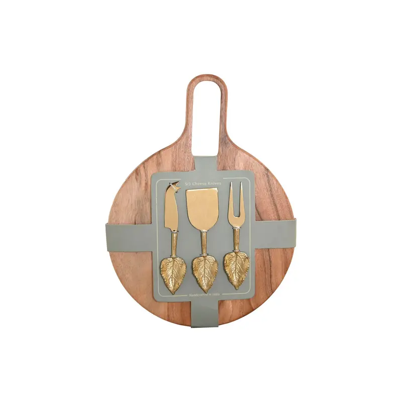 Cutting Board Home Esprit Golden Natural Modern 30 X 40 X 1,5 Cm (4 Pieces) 1