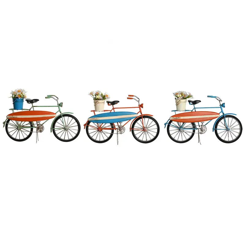 Decorative Figure Home Esprit Blue Green Orange 31 X 8,5 X 19 Cm (3 Units) 1