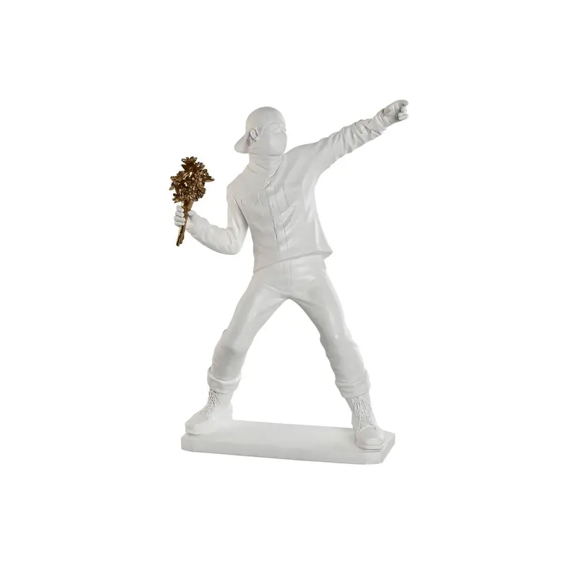 Decorative Figure Home Esprit White Golden 41 X 24 X 66 Cm 1