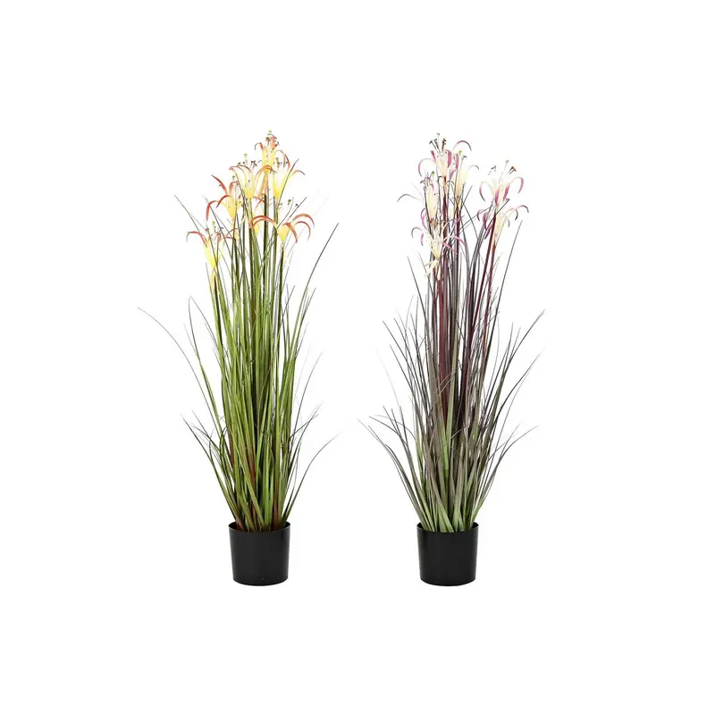 Decorative Plant Dkd Home Decor Metal Orange Burgundy Pvc Lilies (25 X 25 X 88 Cm) (2 Units) 1