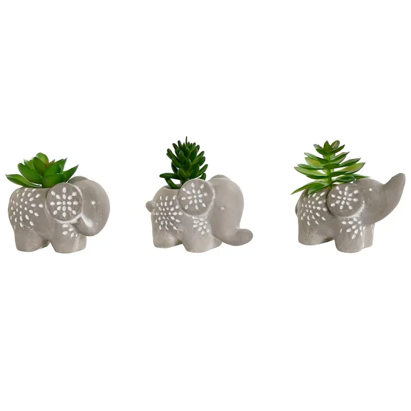 Decorative Plant Home Esprit Polyethylene Cement 8 X 5 X 7 Cm (3 Units) 1