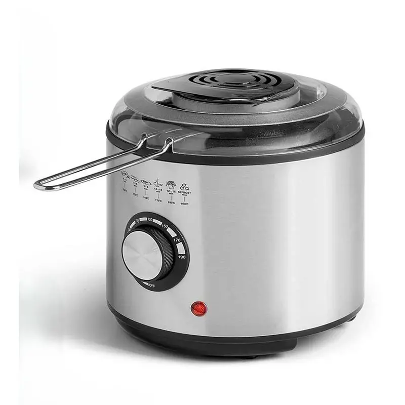 Deep-Fat Fryer Argon Black Transparent Silver 1 L 950 W 1