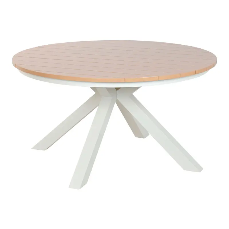 Dining Table Home Esprit White Aluminium 140 X 140 X 75 Cm 1