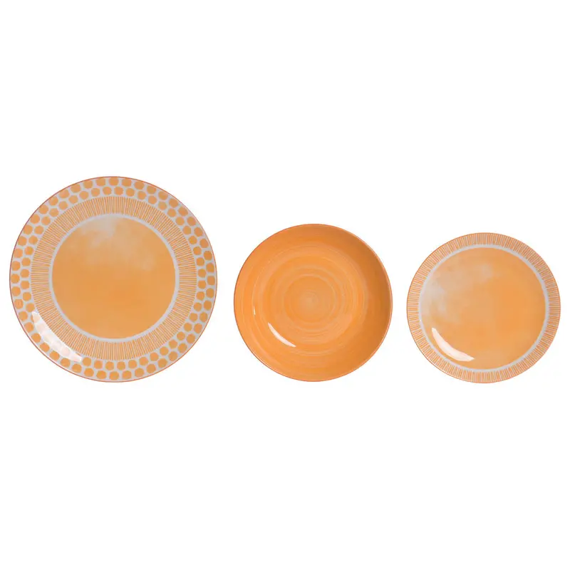 Dinnerware Set Home Esprit Orange Porcelain 18 Pieces 1