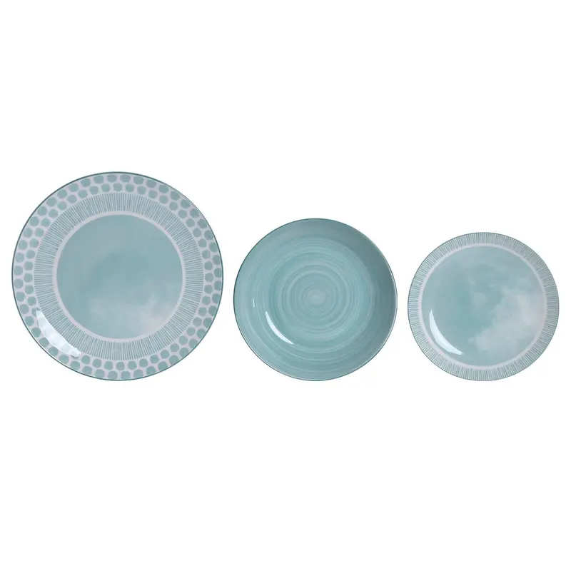 Dinnerware Set Home Esprit Turquoise Porcelain 18 Pieces 1