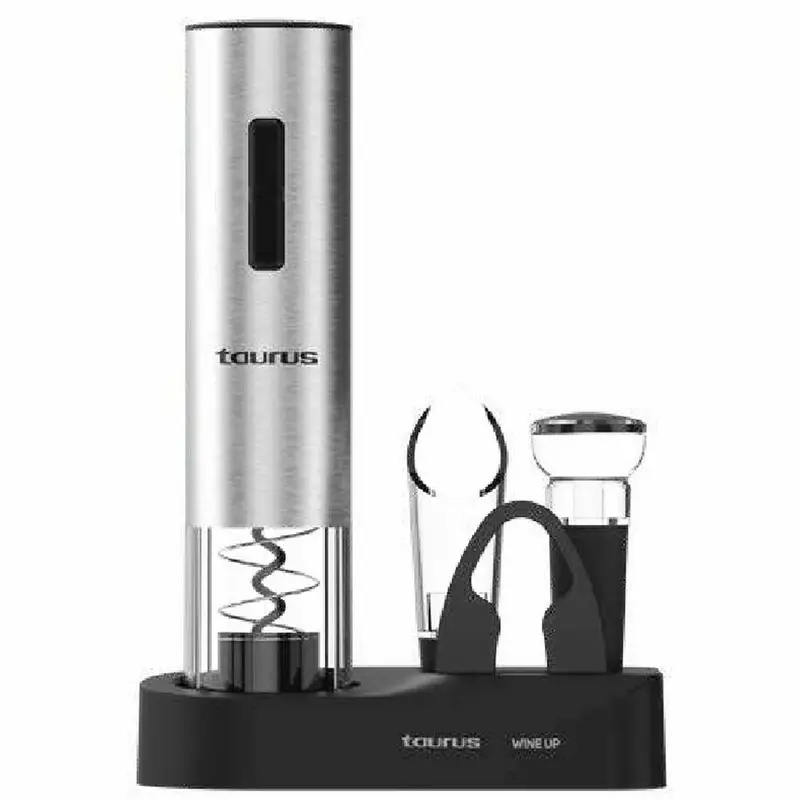Electric Corkscrew With Accessories For Wine Taurus 963401000 Black Steel Stainless Steel 1