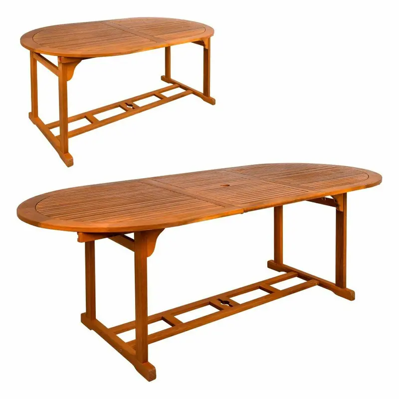 Expandable Table Aktive Acacia Extendable Oval 200 X 100 X 74 Cm 1