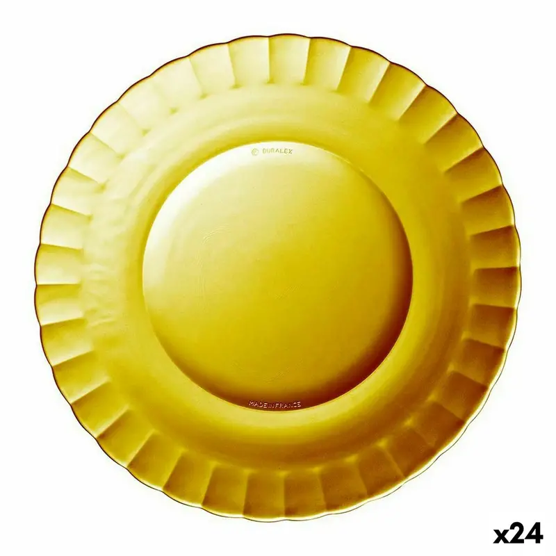 Flat Plate Duralex Picardie Crystal Amber Ø 26 Cm (24 Units) 1