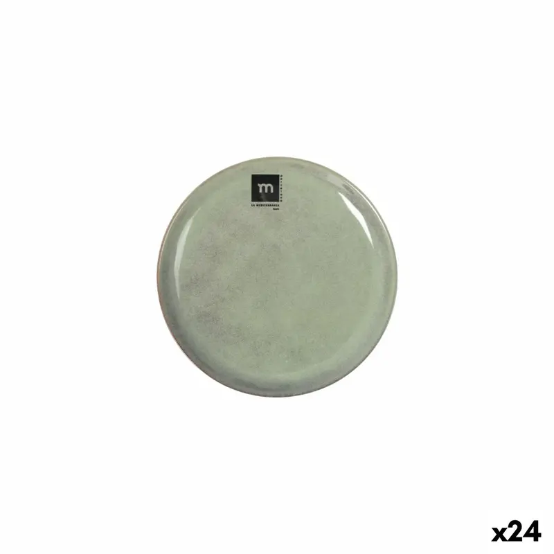 Flat Plate La Mediterránea Macarella Green Ø 16 Cm (24 Units) 1