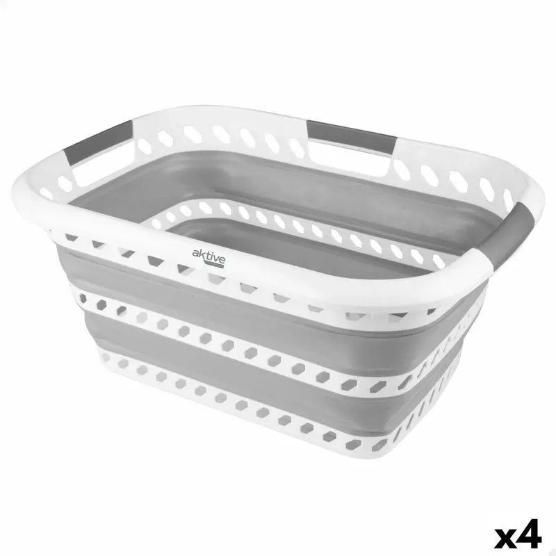 Folding Clothes Basket Aktive Polypropylene Tpr 61 X 7,5 X 43 Cm 61 X 28 X 43 Cm (4 Units) 1