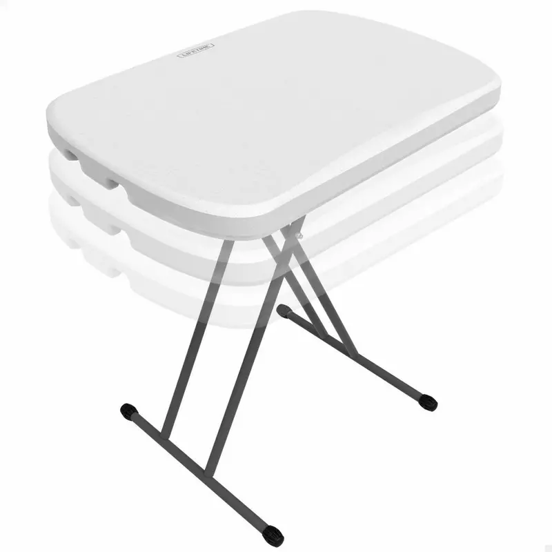 Folding Table Lifetime 66 X 71 X 46 Cm White Steel Hdpe 1