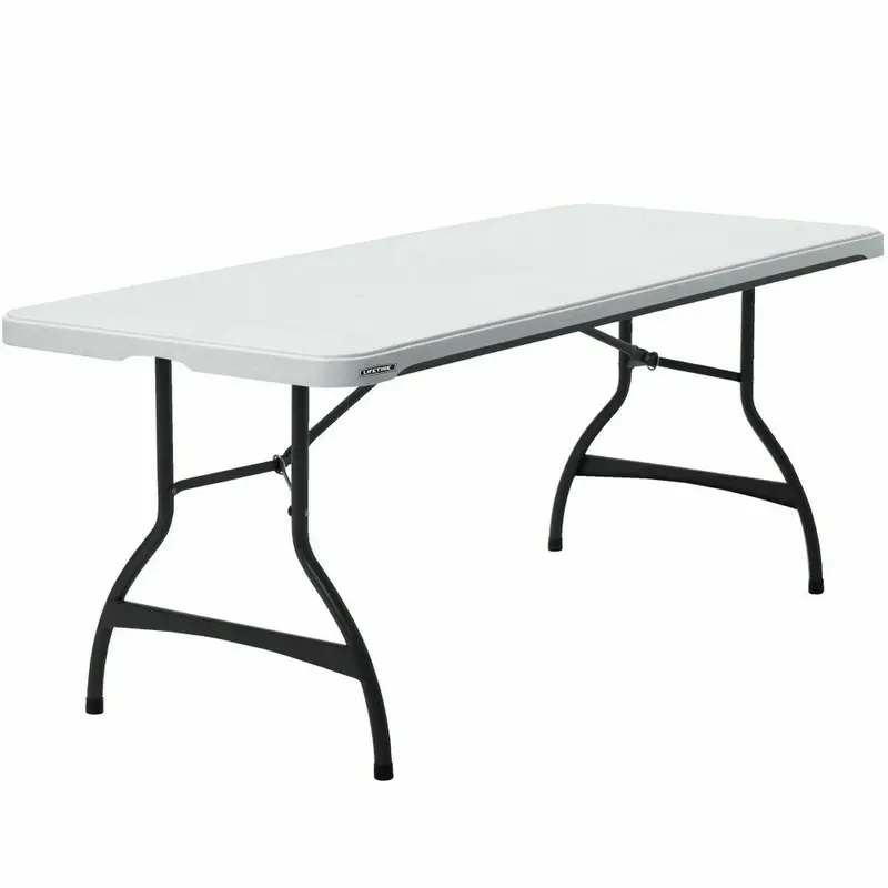 Folding Table Lifetime White Rectangular Steel Plastic 182 X 76 X 73,5 Cm 1