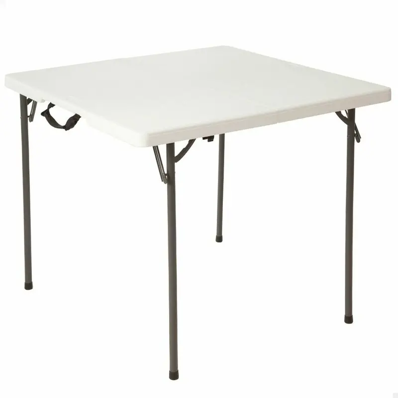 Folding Table Lifetime White Squared Steel Plastic 86 X 86 X 74 Cm 1