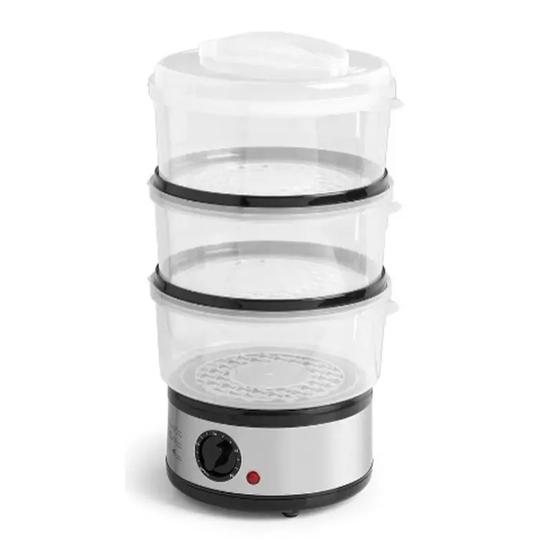 Food Steamer Argon Black Transparent Silver Stainless Steel Polypropylene 1