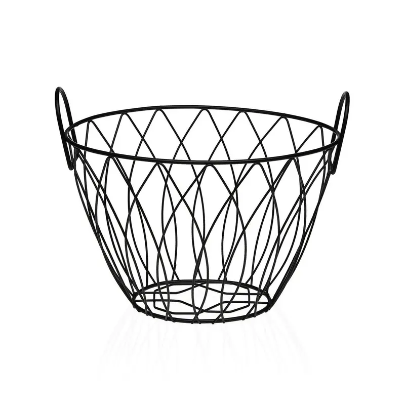 Fruit Bowl Versa Black Metal Steel 19,5 X 21,5 X 28,5 Cm 1