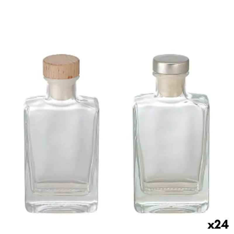 Glass Bottle La Mediterránea Glass Rectangular 100 Ml (24 Units) 1
