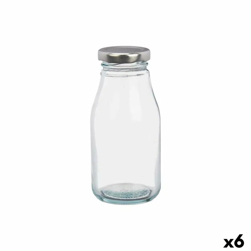 Glass Bottle Vivalto Transparent Silver Pvc Metal Glass 250 Ml (6 Units) 1