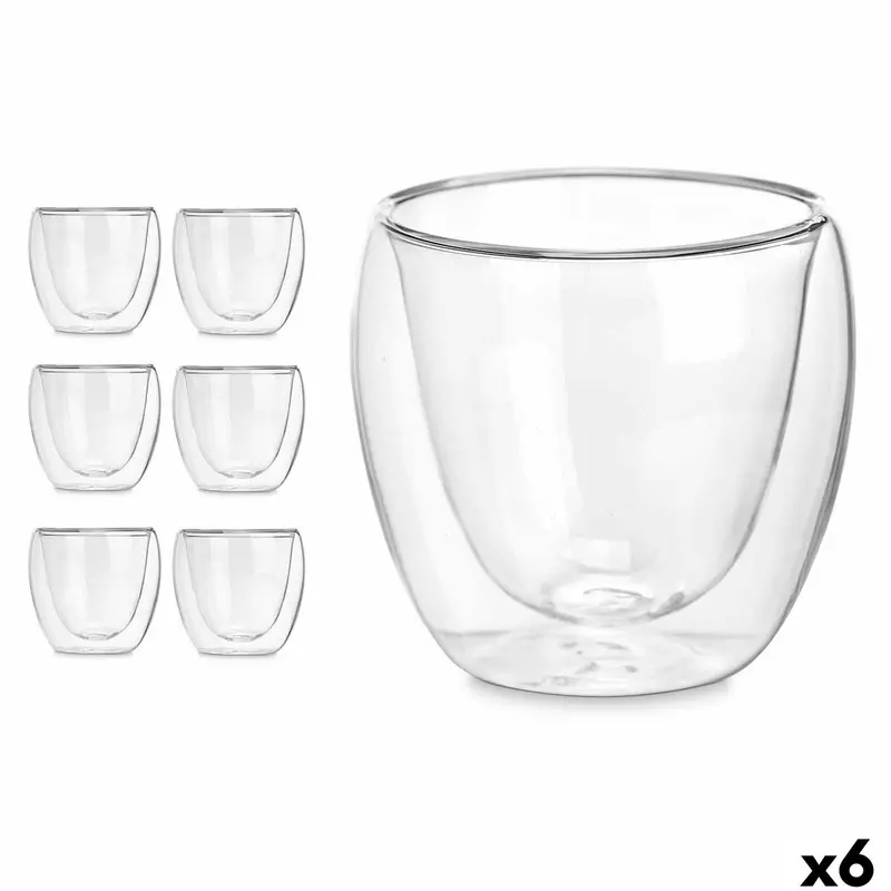 Glass For Water Vivalto Transparent Borosilicate Glass 100 Ml (6 Units) 1
